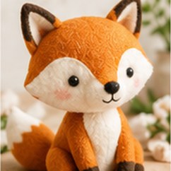 Renard en feutre fait main