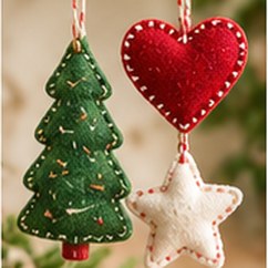Décorations en feutre pour le sapin