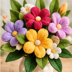 Bouquet de fleurs en feutre
